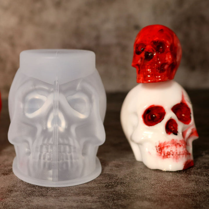 Halloween 3D Skull Resin Mold DIY Craft Epoxy Clay Candle Wax Resin Casting Silicone Scar Skull Decoration Silicone Mold Image 7