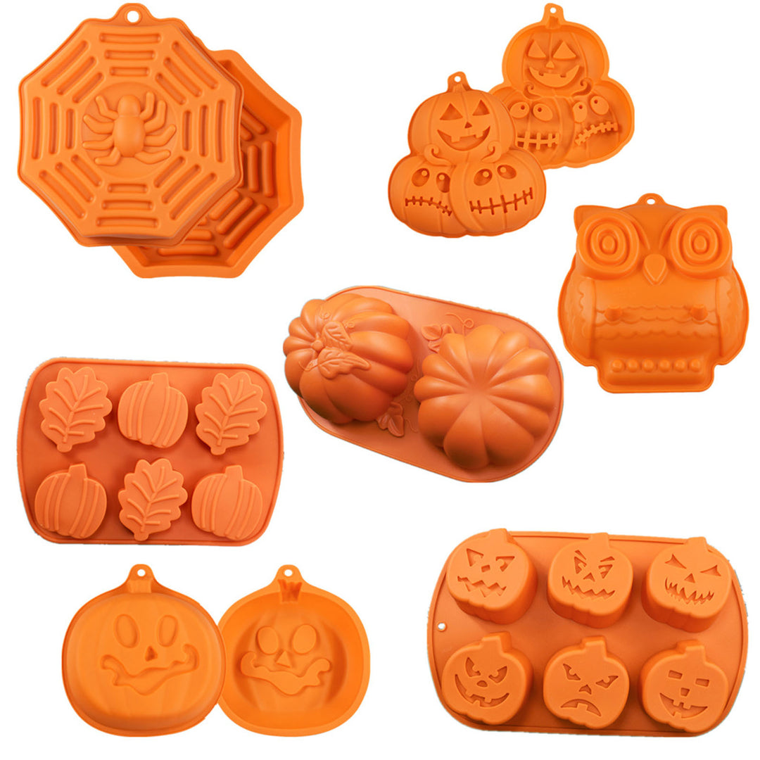 Halloween Baking Mold Pumpkin Spider Owl Skull Shape Non-stick Dishwasher Safe Chocolate Candy Cake Jelly Mold Kitchen Image 9