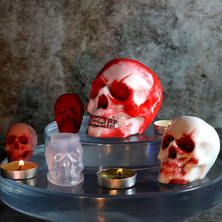 Halloween 3D Skull Resin Mold DIY Craft Epoxy Clay Candle Wax Resin Casting Silicone Scar Skull Decoration Silicone Mold Image 11