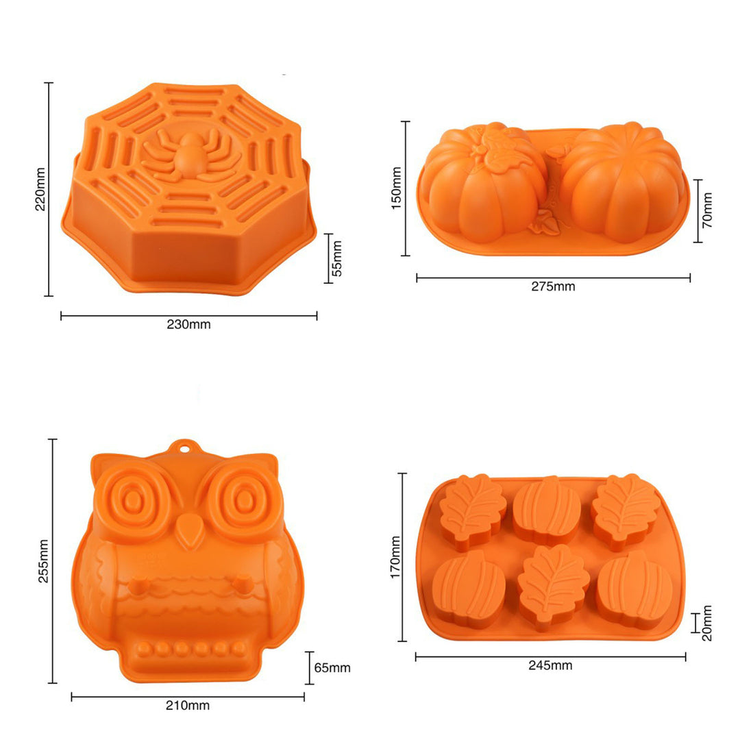 Halloween Baking Mold Pumpkin Spider Owl Skull Shape Non-stick Dishwasher Safe Chocolate Candy Cake Jelly Mold Kitchen Image 12