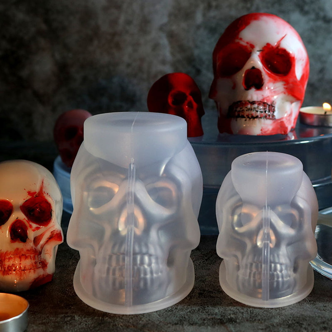 Halloween 3D Skull Resin Mold DIY Craft Epoxy Clay Candle Wax Resin Casting Silicone Scar Skull Decoration Silicone Mold Image 12