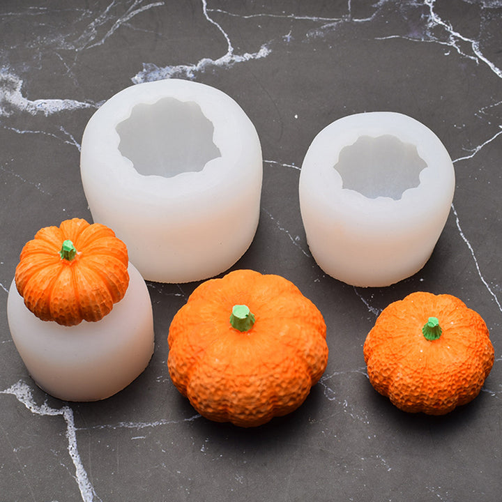 3Pcs Candle Mold Flexible Silicone Pumpkin Mold DIY Soap Mold for Halloween Thanksgiving Decorations Image 1