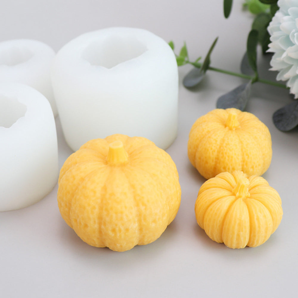 3Pcs Candle Mold Flexible Silicone Pumpkin Mold DIY Soap Mold for Halloween Thanksgiving Decorations Image 2