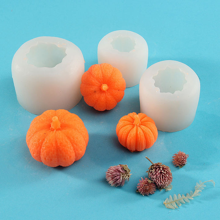 3Pcs Candle Mold Flexible Silicone Pumpkin Mold DIY Soap Mold for Halloween Thanksgiving Decorations Image 3