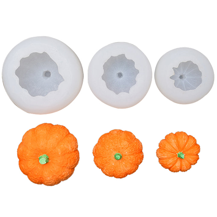 3Pcs Candle Mold Flexible Silicone Pumpkin Mold DIY Soap Mold for Halloween Thanksgiving Decorations Image 4