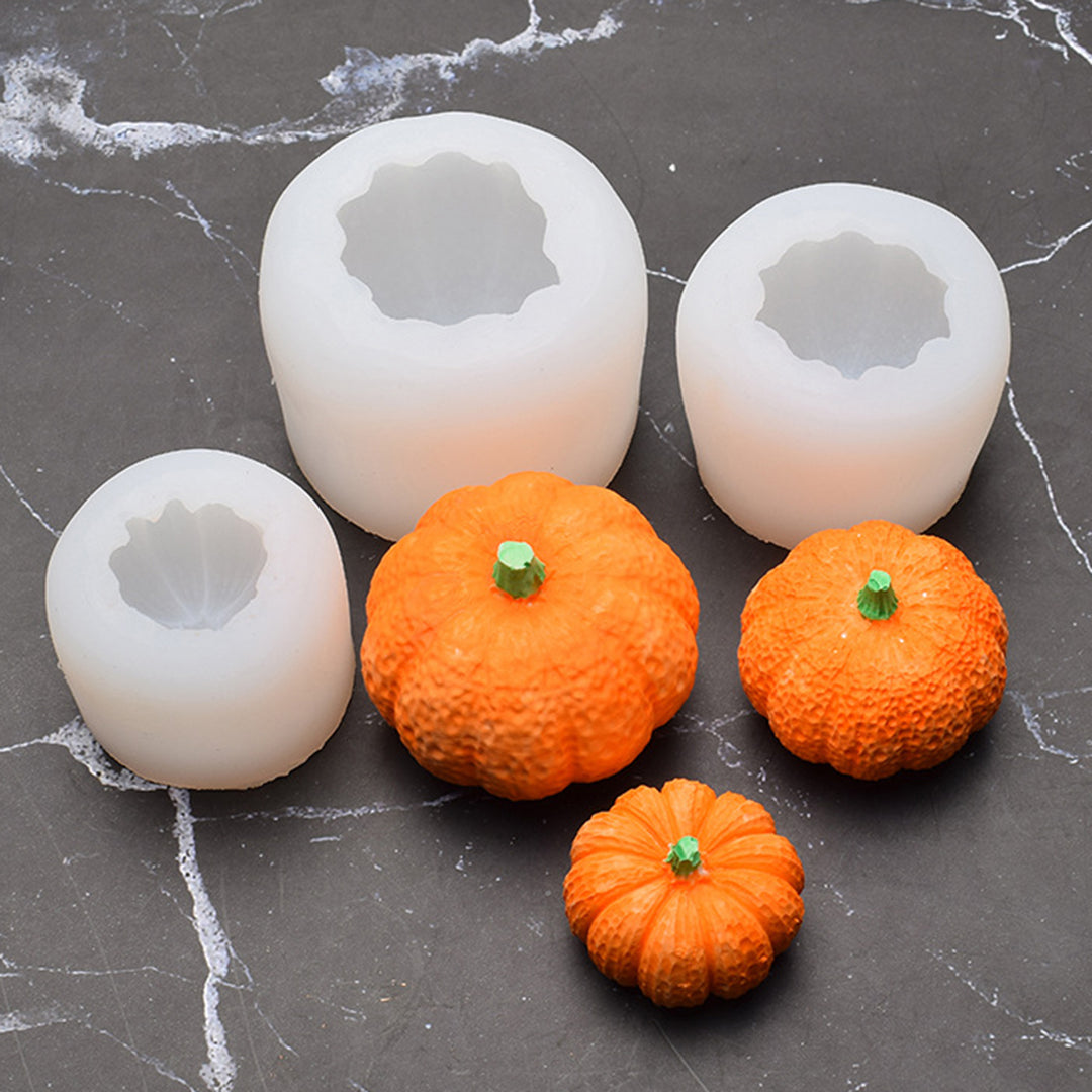 3Pcs Candle Mold Flexible Silicone Pumpkin Mold DIY Soap Mold for Halloween Thanksgiving Decorations Image 11