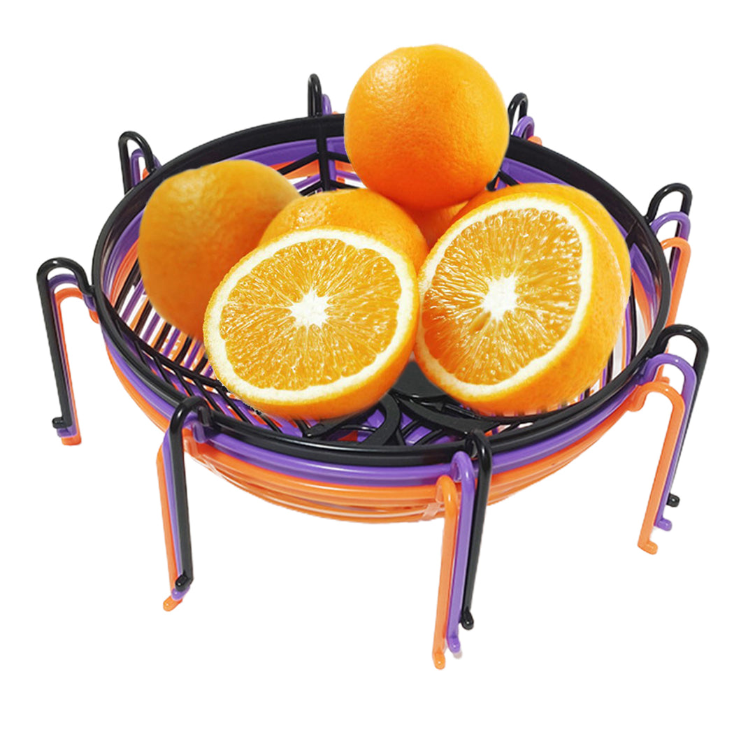 2Pcs Spider Web Candy Baskets Fruit Plates Large Capacity Bright Color Not Easily Deformed Halloween Party Plates Image 6