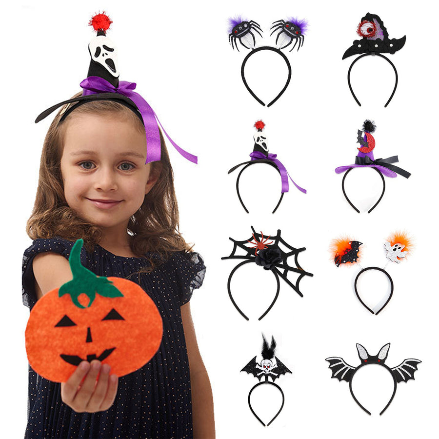 Halloween Headband Pumpkin Demon Skull Ghost Spider Web Hairband Cosplay Costume Party Favors Supplies Image 1