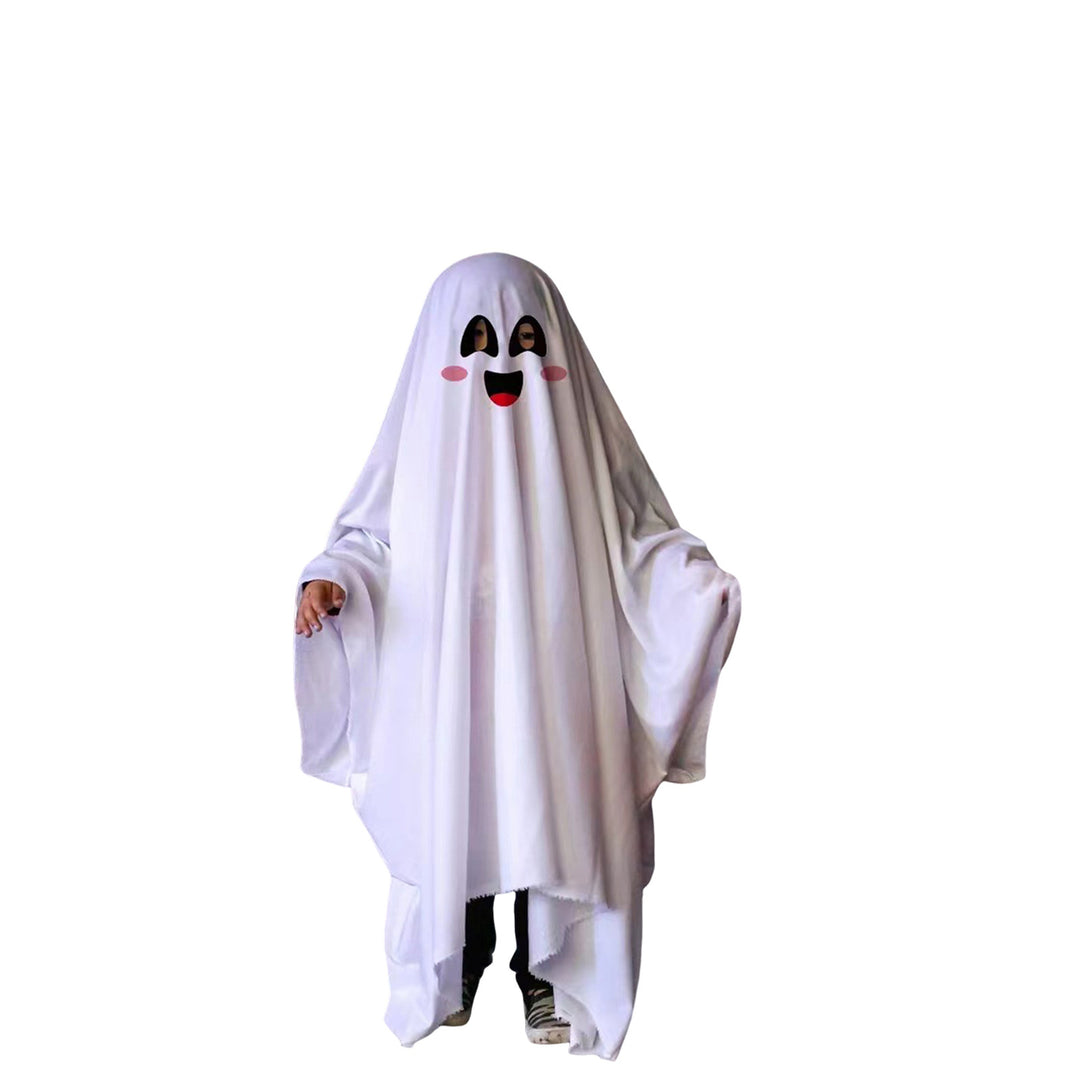 Kids Ghost Cloak Halloween Fancy Dress Ghost Cosplay Prop Spooky Trick-or-Treating Smiling Ghost Robe Party Costume Image 3