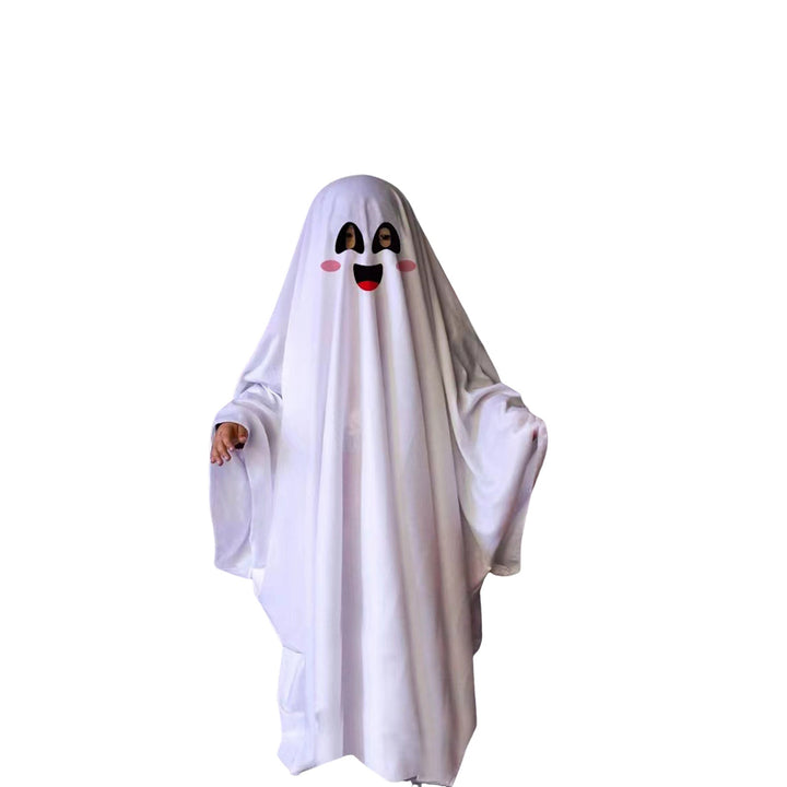 Kids Ghost Cloak Halloween Fancy Dress Ghost Cosplay Prop Spooky Trick-or-Treating Smiling Ghost Robe Party Costume Image 6