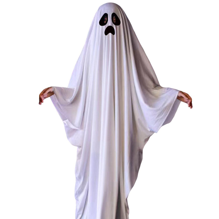 Kids Ghost Cloak Halloween Fancy Dress Ghost Cosplay Prop Spooky Trick-or-Treating Smiling Ghost Robe Party Costume Image 1