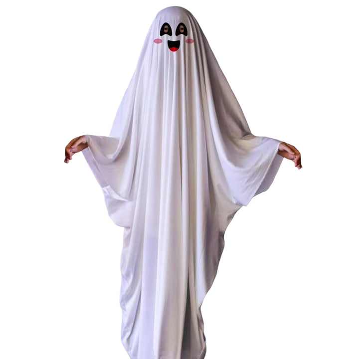 Kids Ghost Cloak Halloween Fancy Dress Ghost Cosplay Prop Spooky Trick-or-Treating Smiling Ghost Robe Party Costume Image 9