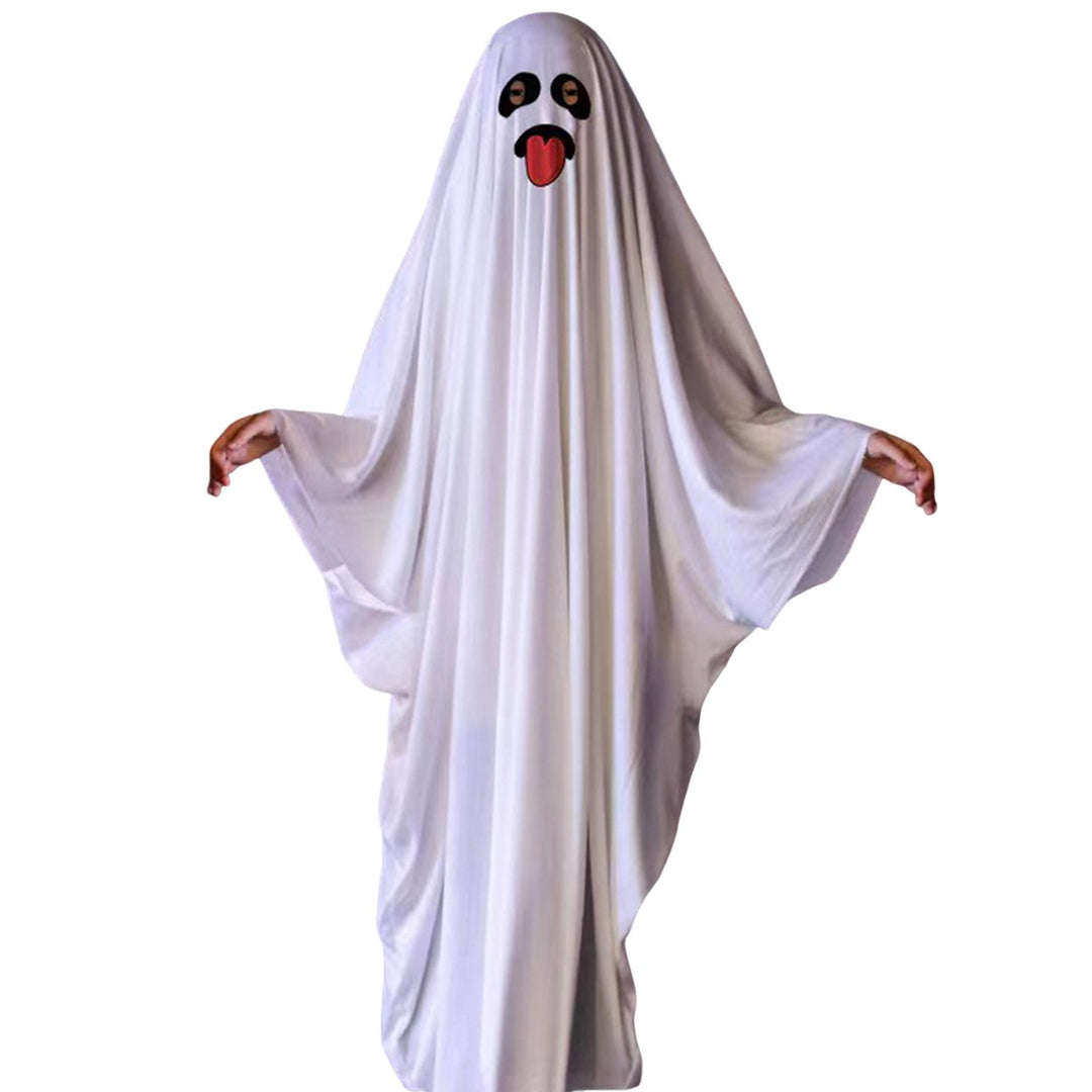 Kids Ghost Cloak Halloween Fancy Dress Ghost Cosplay Prop Spooky Trick-or-Treating Smiling Ghost Robe Party Costume Image 10