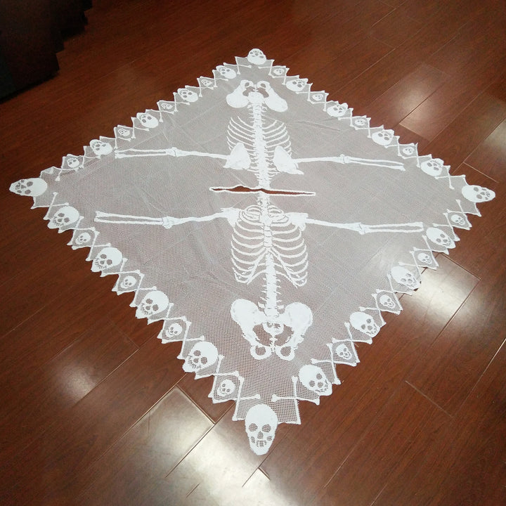 Halloween Cloak Long Party Cape Skull Skeleton Body Costume Festive Atmosphere Enhancer Dark-themed Party Accessory Image 10