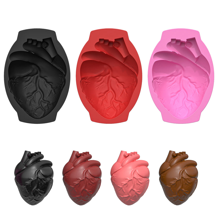 Halloween Silicone Cake Mold Realistic Human Heart Shape Reusable Easy to Clean DIY Baking Tools for Cookies Chocolates Image 1