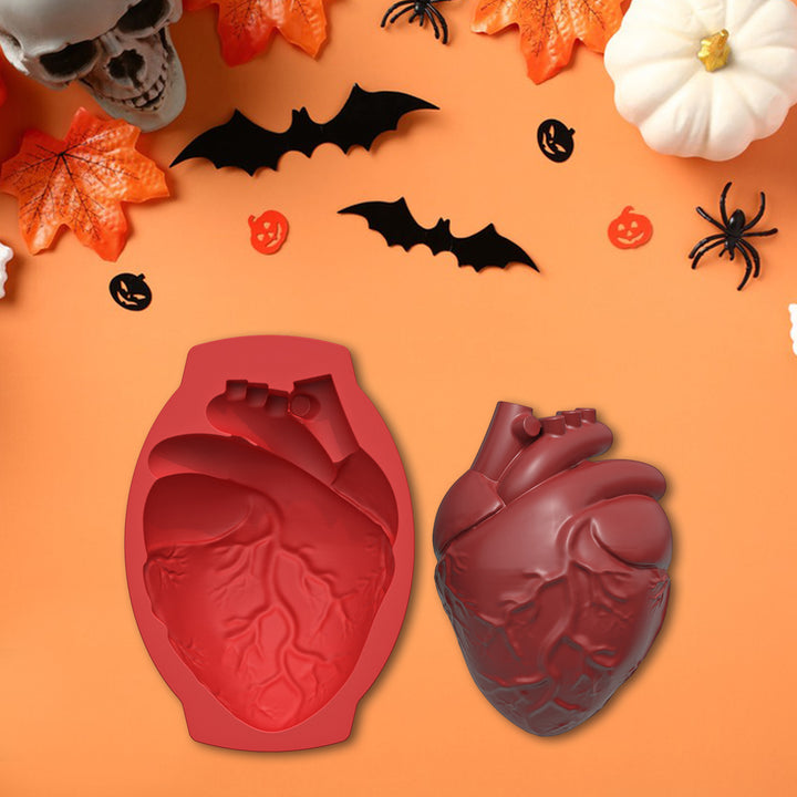 Halloween Silicone Cake Mold Realistic Human Heart Shape Reusable Easy to Clean DIY Baking Tools for Cookies Chocolates Image 7