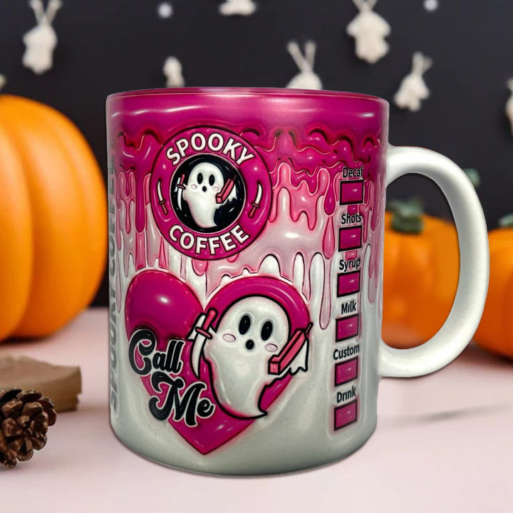 Ghost Coffee Cup Halloween Ceramic Mug 300ml Tea Cup Lightweight Handle Sturdy Reusable Drinking Mug for Halloween Image 1