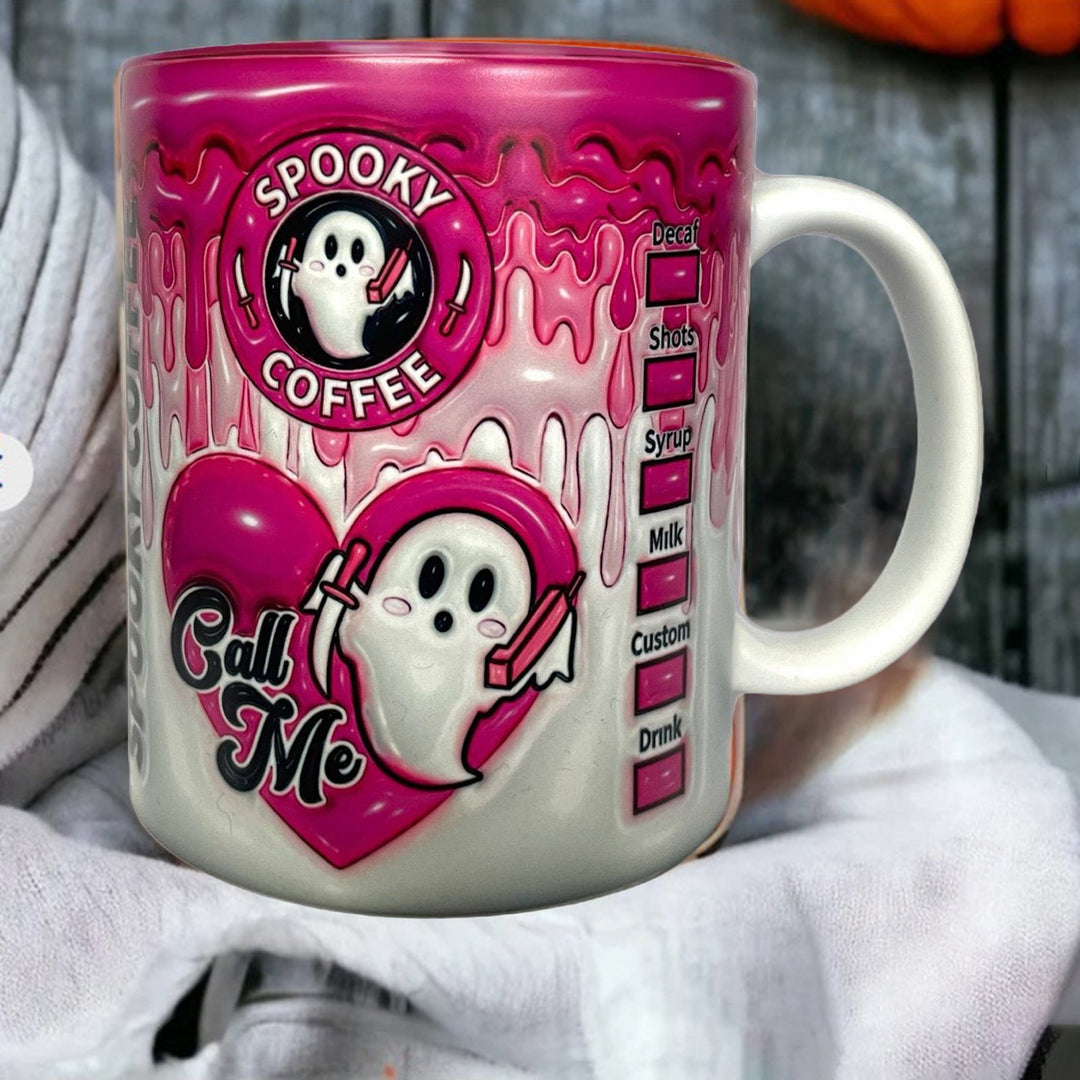 Ghost Coffee Cup Halloween Ceramic Mug 300ml Tea Cup Lightweight Handle Sturdy Reusable Drinking Mug for Halloween Image 3