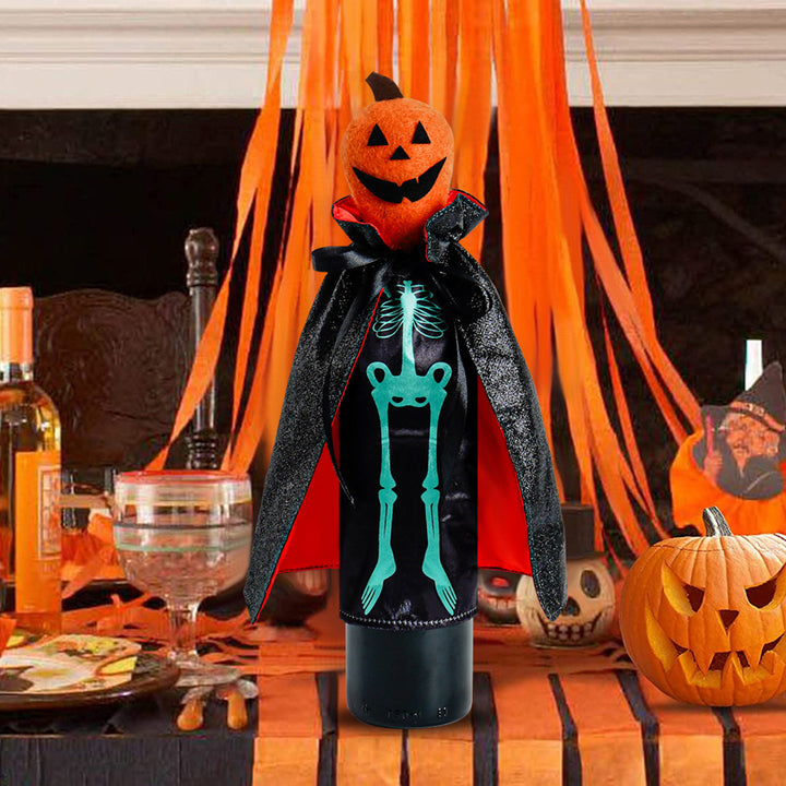 Halloween Wine Bottle Cover Decoration Skull Pumpkin Wine Bottle Holder Bag Table Centerpiece for Halloween Party Image 2