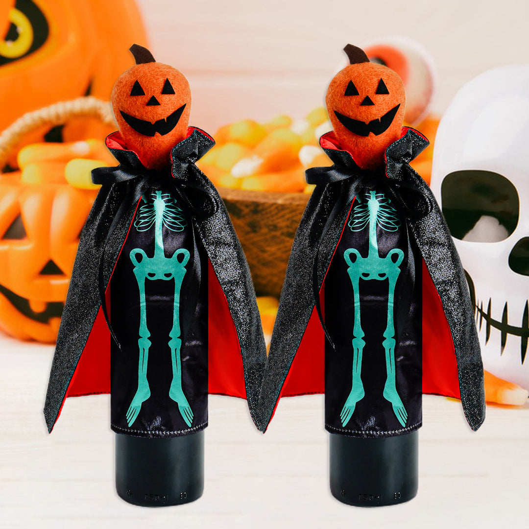 Halloween Wine Bottle Cover Decoration Skull Pumpkin Wine Bottle Holder Bag Table Centerpiece for Halloween Party Image 4