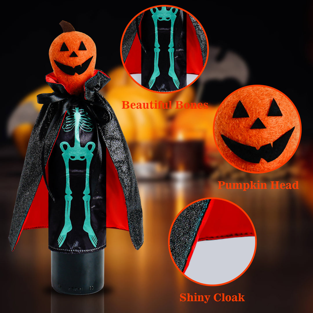 Halloween Wine Bottle Cover Decoration Skull Pumpkin Wine Bottle Holder Bag Table Centerpiece for Halloween Party Image 7