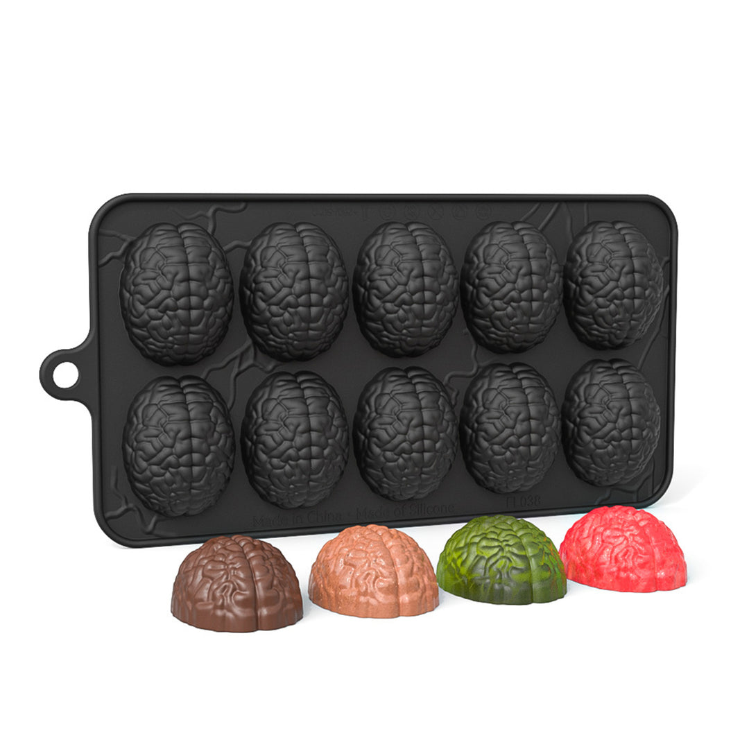 Silicone Brain Baking Mold Non-Stick Halloween Bakeware for Cakes Chocolates Cupcakes Easy to Clean Silicone Cookie Image 1