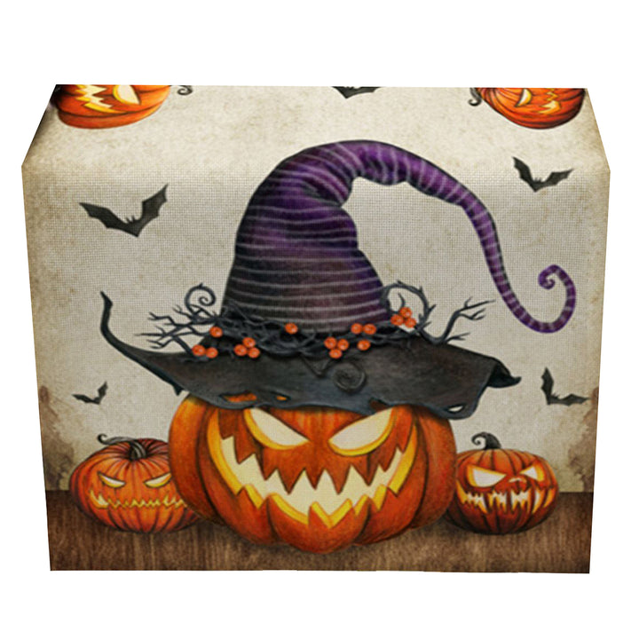 Halloween Table Runner Spider Web Pumpkin Cartoon Ghost Print Rectangle Easy Care Table Protection Banquets Party Image 4