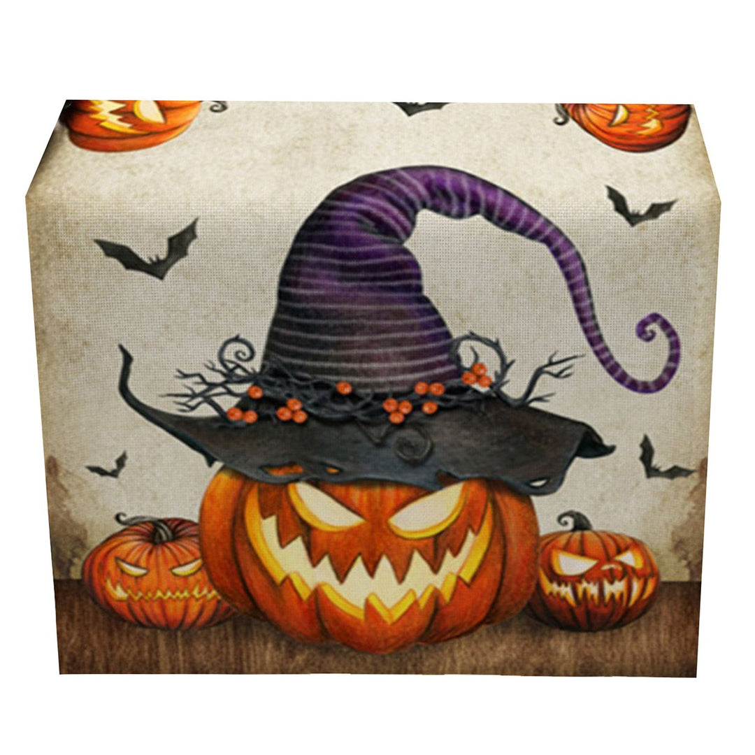 Halloween Table Runner Spider Web Pumpkin Cartoon Ghost Print Rectangle Easy Care Table Protection Banquets Party Image 1