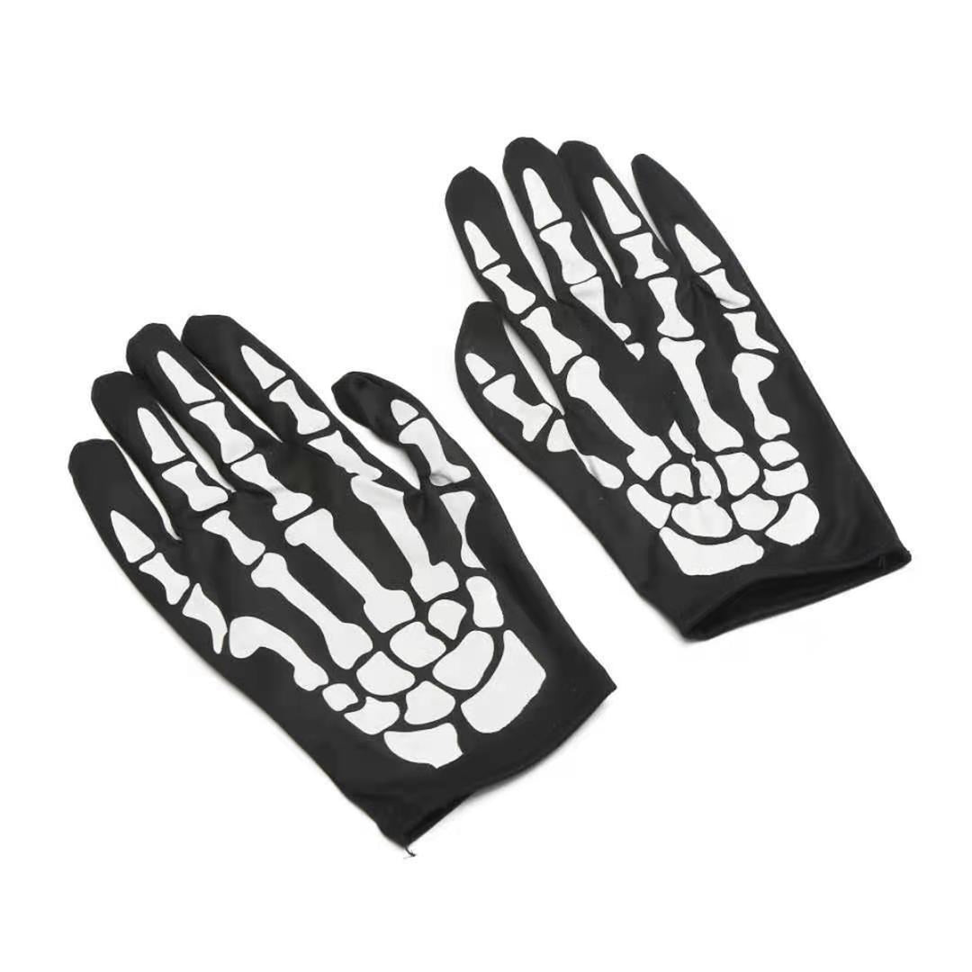 1 Set Halloween Skeleton Gloves Ghost Masque Set Creepy Scary Masque Cosplay Props Masquerade Party Halloween Costume Image 9