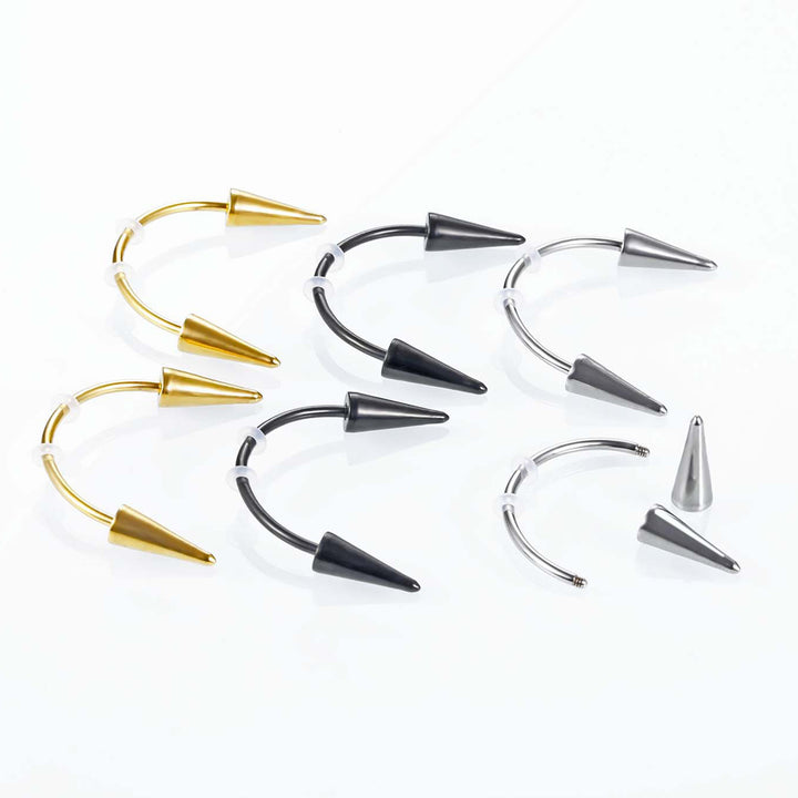 4Pcs Lip Hoop Rings Piercing Jewelry Polished Surface Non-irritation Tiger Teeth Lip Nails Halloween Photo Prop Image 10