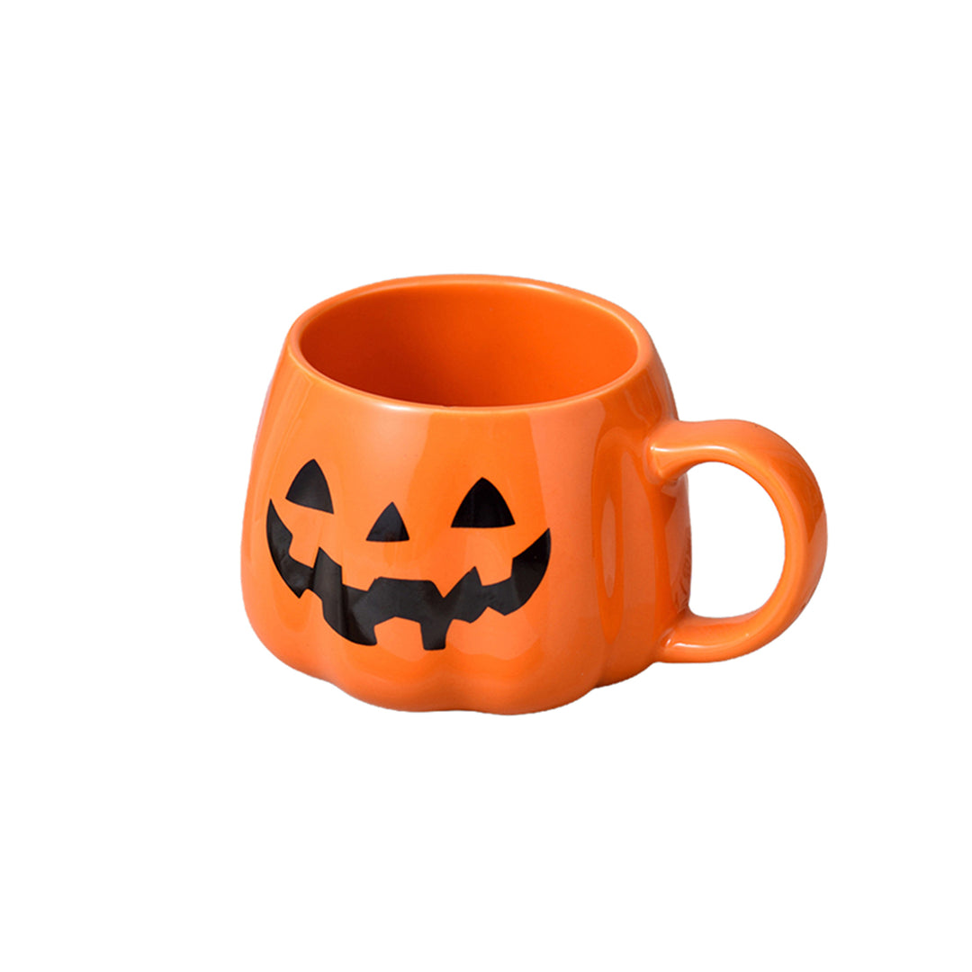 400ML Pumpkin Mug Ceramic Halloween Pumpkin Face Coffee Cup Cute Pumpkin Pattern Mug for Hot Cold Beverages Image 2