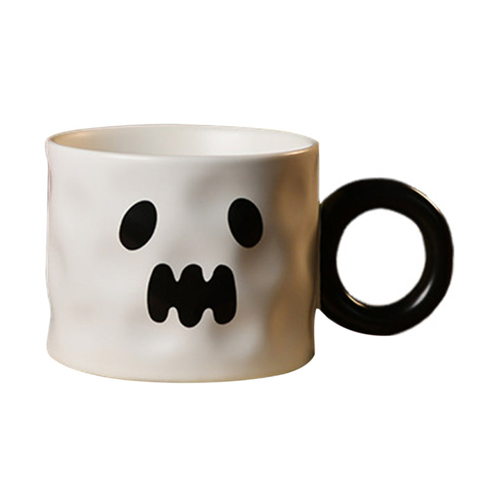 450ml Pumpkin Mug Ceramic Coffee Cup with Spoon Happy Halloween Pattern Spooky Pumpkin Design Microwave Safe Drinkware Image 4