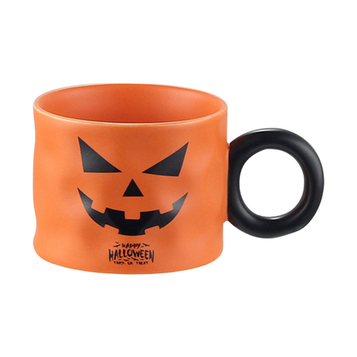 450ml Pumpkin Mug Ceramic Coffee Cup with Spoon Happy Halloween Pattern Spooky Pumpkin Design Microwave Safe Drinkware Image 7