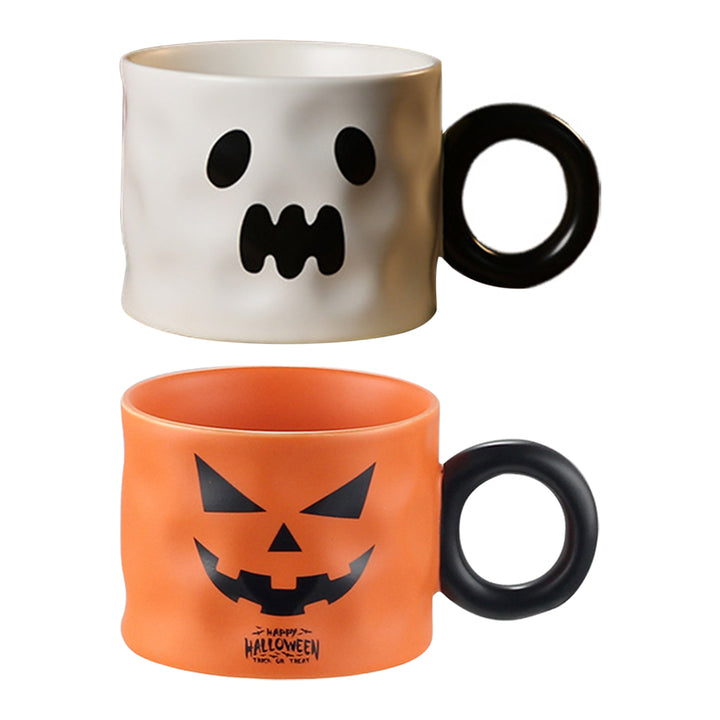 450ml Pumpkin Mug Ceramic Coffee Cup with Spoon Happy Halloween Pattern Spooky Pumpkin Design Microwave Safe Drinkware Image 9