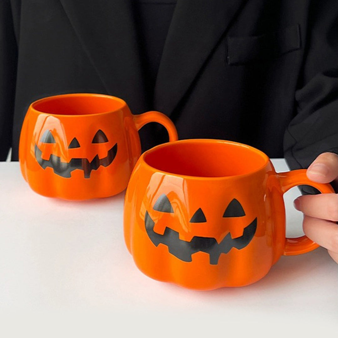 400ML Pumpkin Mug Ceramic Halloween Pumpkin Face Coffee Cup Cute Pumpkin Pattern Mug for Hot Cold Beverages Image 10