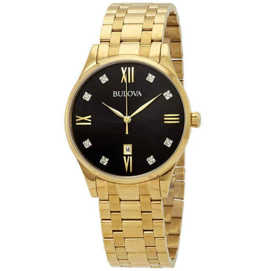 Bulova Mens Classic Black Dial Watch - 97D108 Image 1