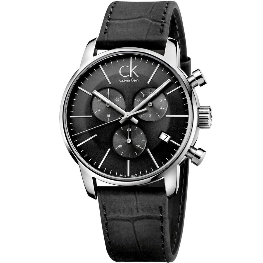 Calvin Klein Mens City Black Dial Watch - K2G271C3 Image 1