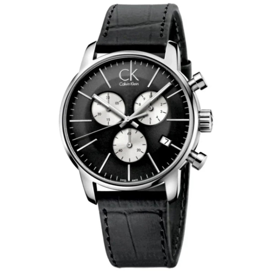 Calvin Klein Mens City Black Dial Watch - K2G271CX Image 1