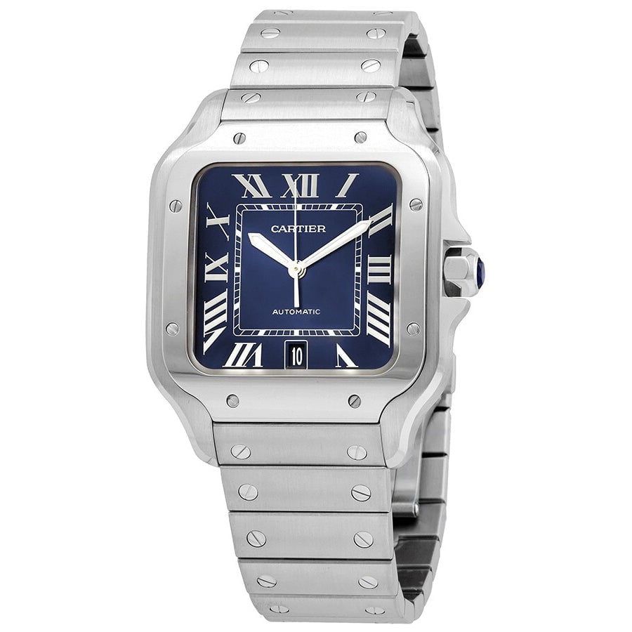 Cartier Mens Santos Blue Dial Watch - WSSA0030 Image 1