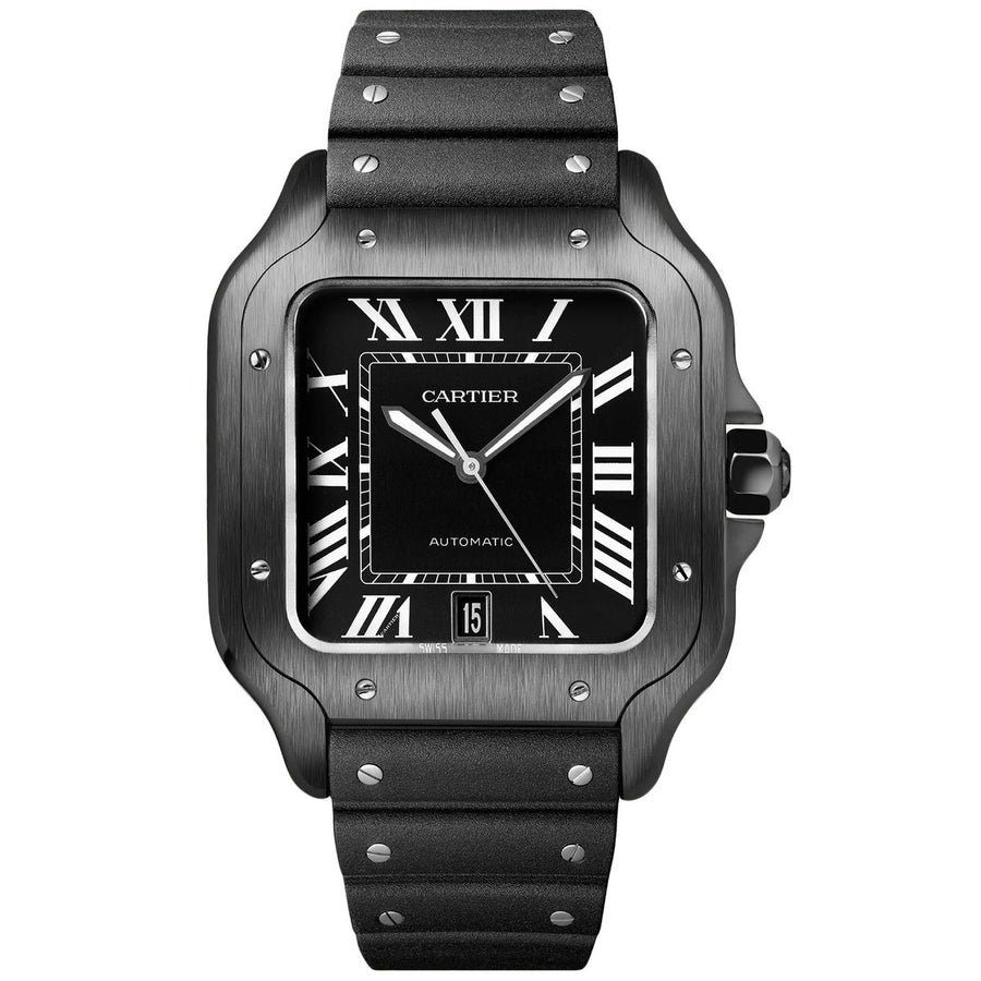 Cartier Mens Santos Black Dial Watch - WSSA0039 Image 1