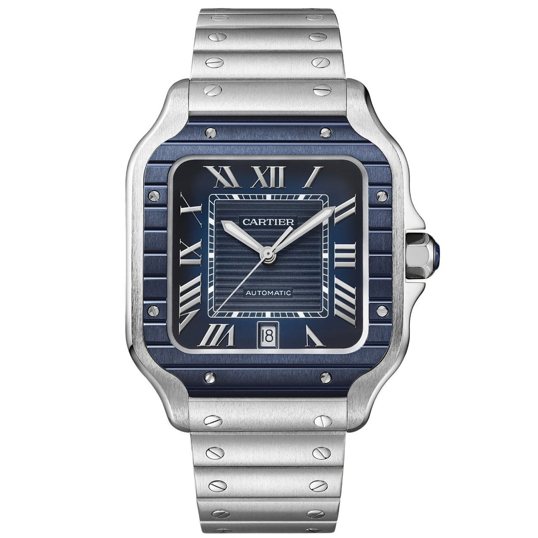 Cartier Mens Santos Blue Dial Watch - WSSA0048 Image 1