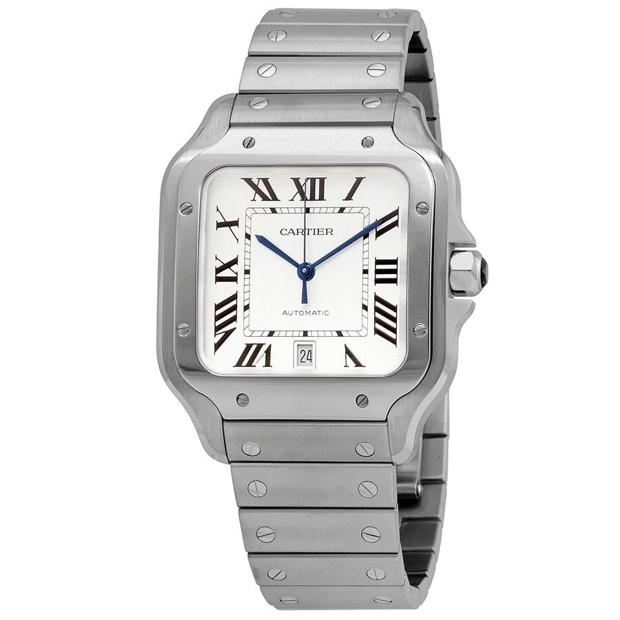 Cartier Mens Santos Silver Dial Watch - WSSA0018 Image 1