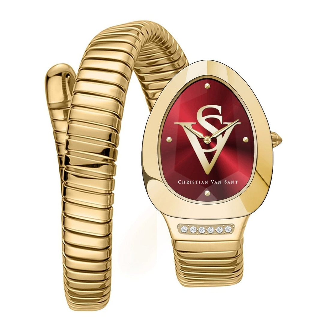 Christian Van Sant Womens Naga Red Dial Watch - CV0873 Image 1