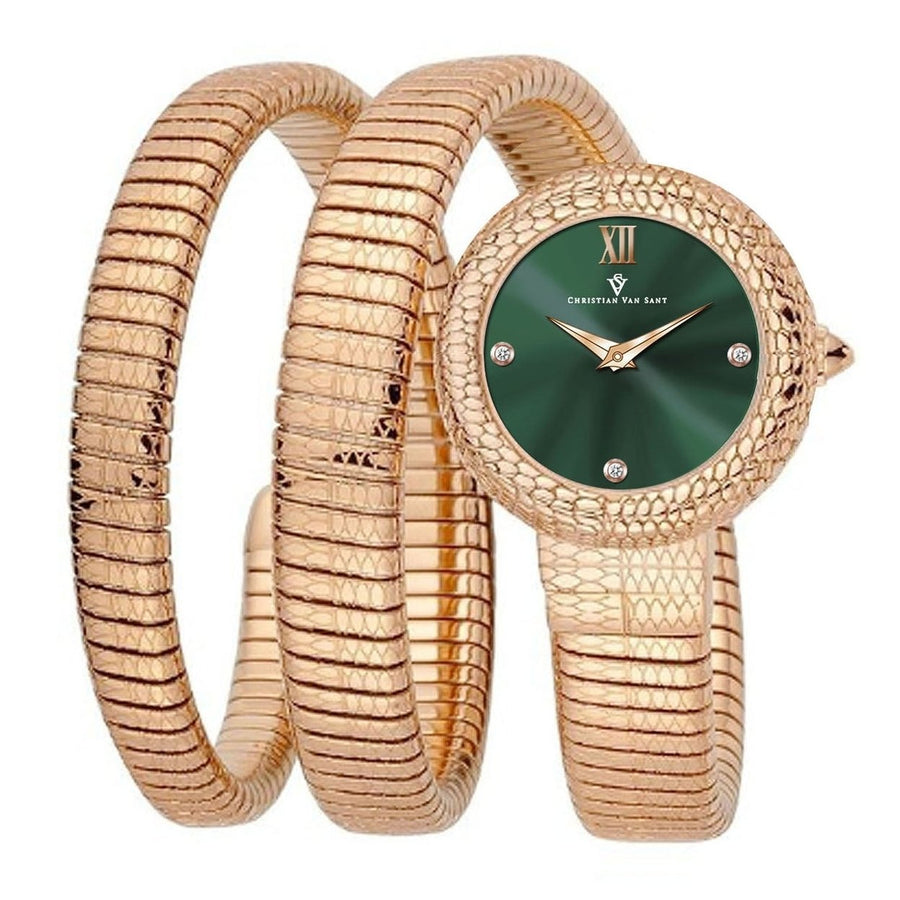 Christian Van Sant Womens Naga Green Dial Watch - CV0895 Image 1