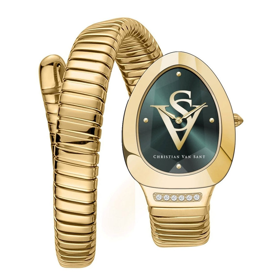 Christian Van Sant Womens Naga Green Dial Watch - CV0875 Image 1