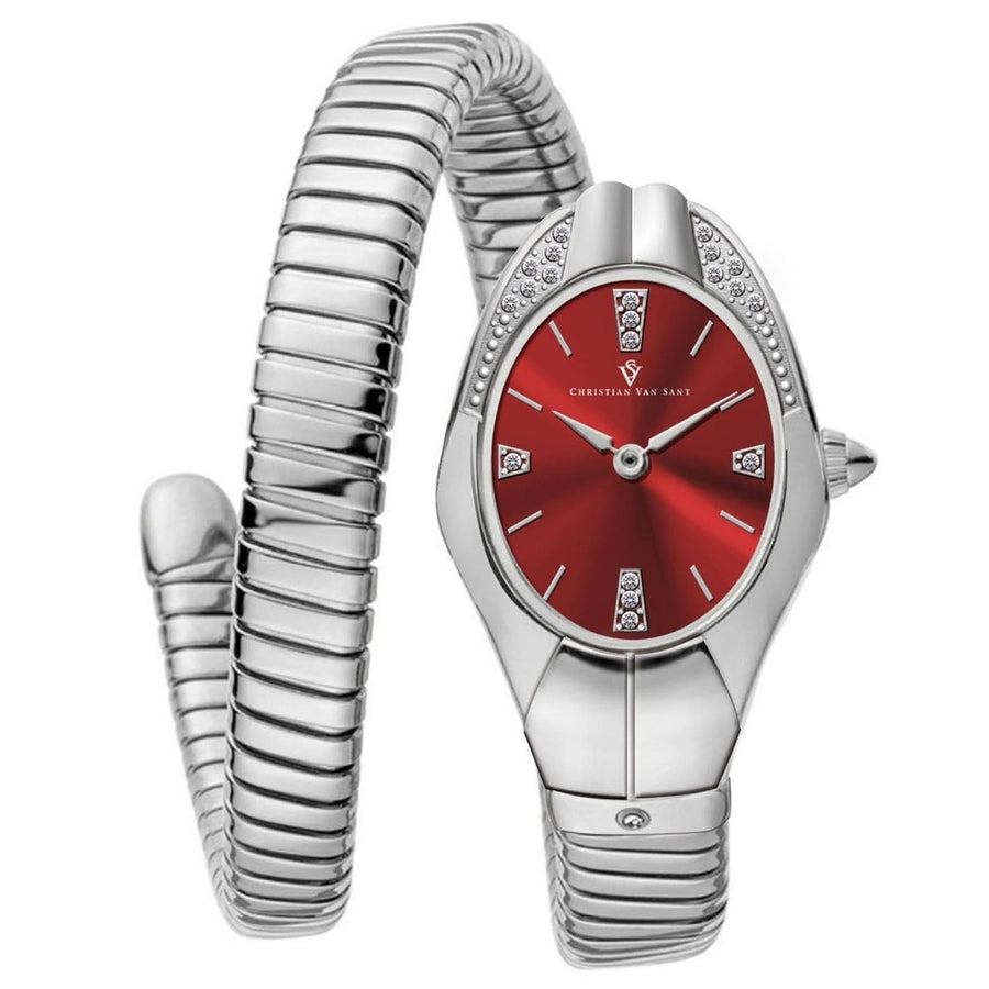 Christian Van Sant Womens Naga Red Dial Watch - CV0883 Image 1