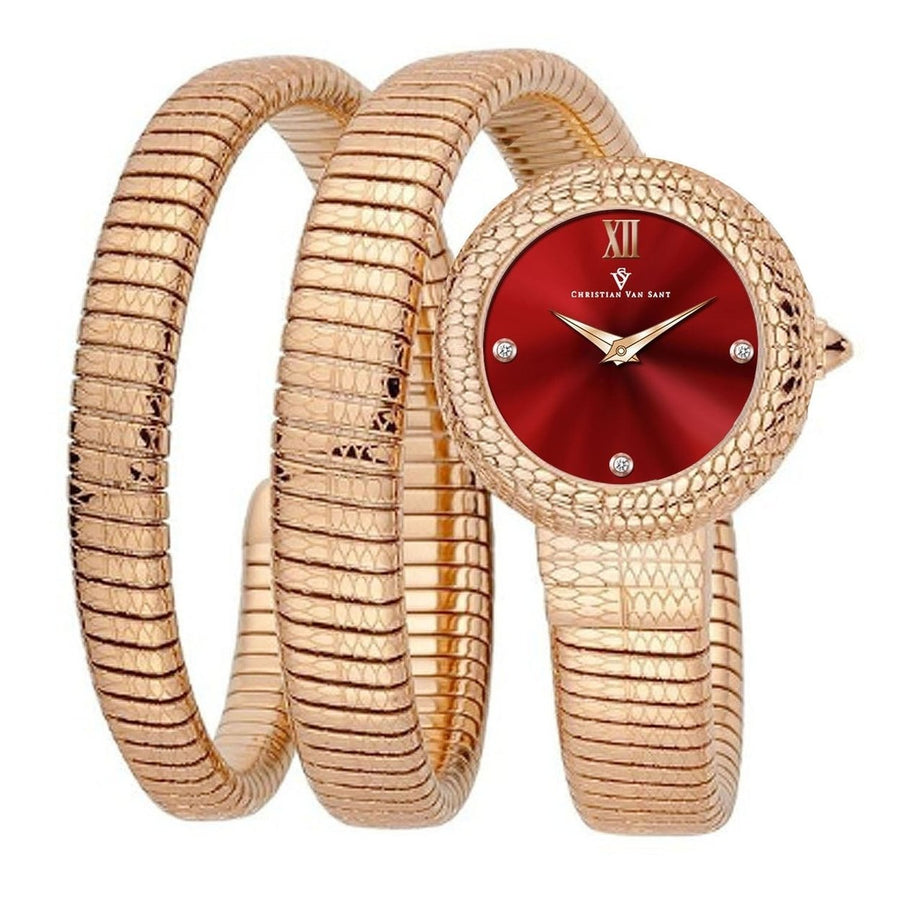 Christian Van Sant Womens Naga Red Dial Watch - CV0893 Image 1