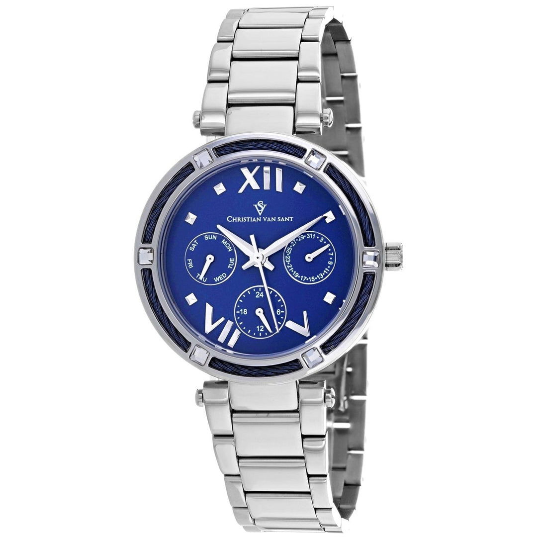 Christian Van Sant Womens Sienna Blue Dial Watch - CV1821 Image 1