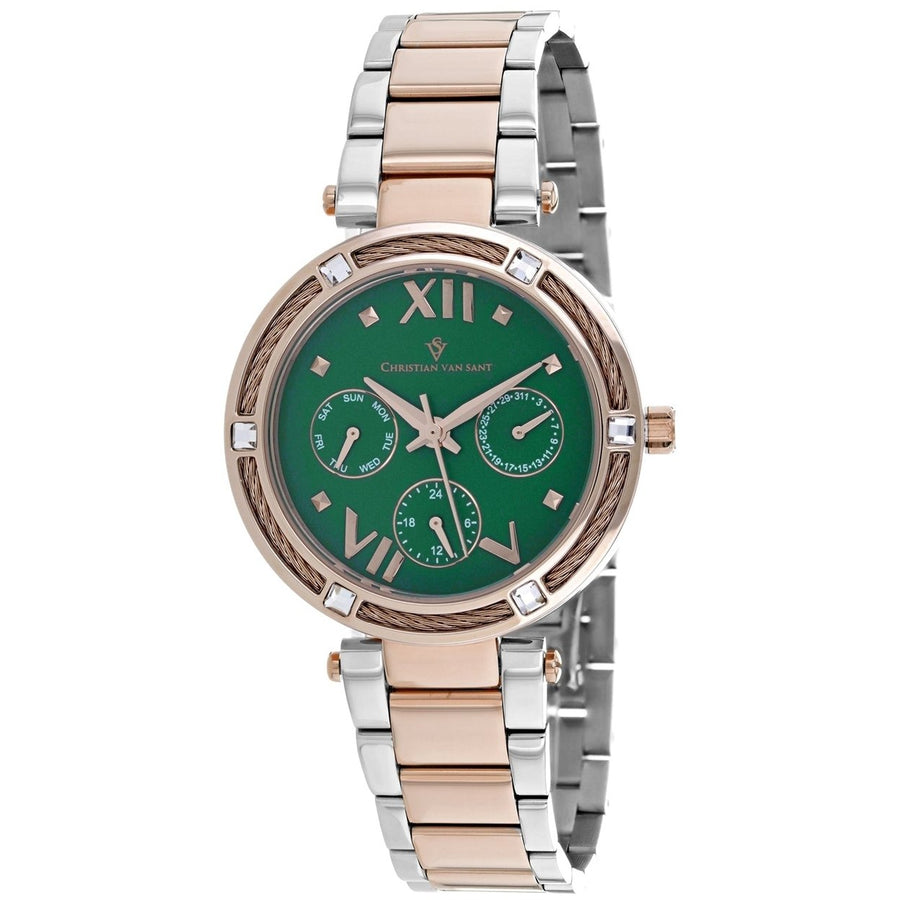 Christian Van Sant Womens Sienna Green Dial Watch - CV1825 Image 1