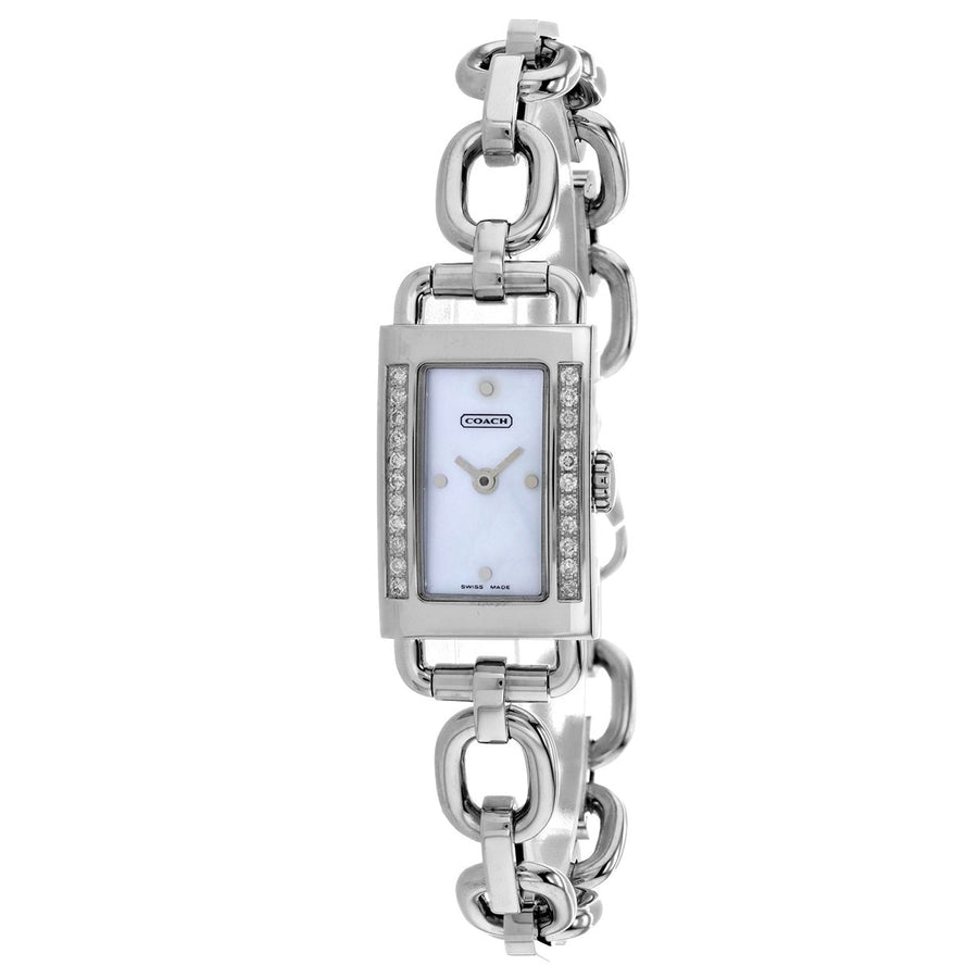 Coach Womens Mother of Pearl Silver Quartz White MOP Dial Watch - 14500465 Image 1